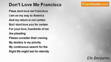 Efe Benjamin - Don't Love Me Francisca
