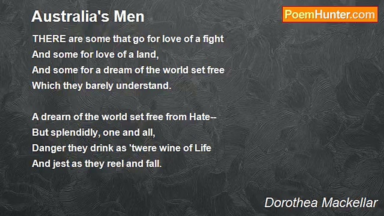 Dorothea Mackellar - Australia's Men