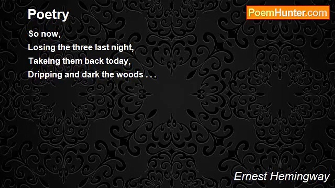 Ernest Hemingway - Poetry
