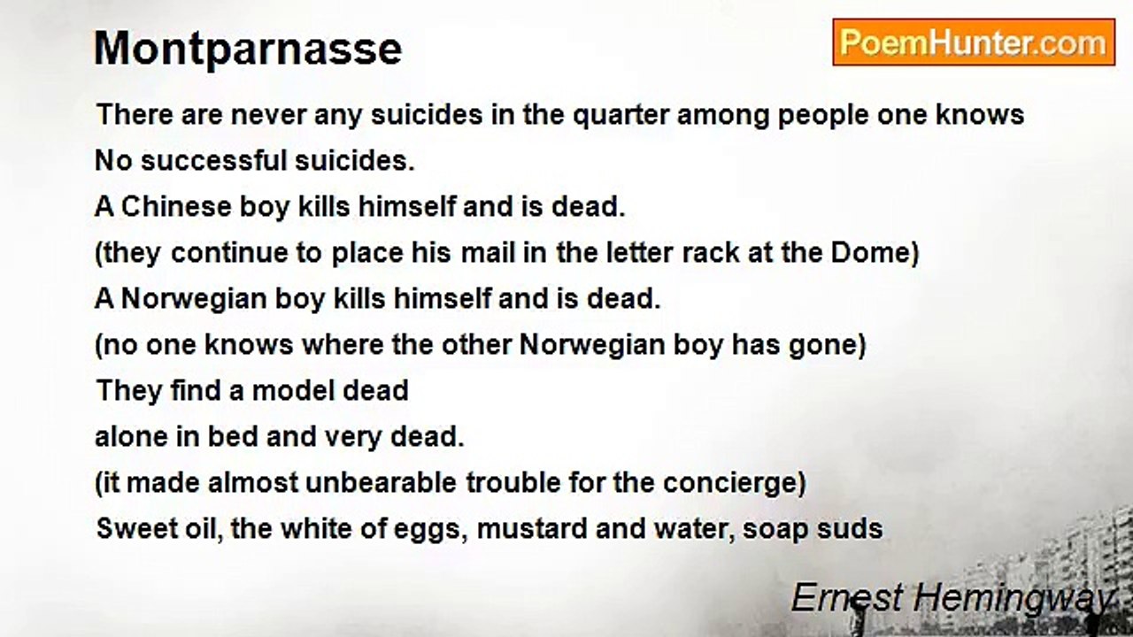 Ernest Hemingway - Montparnasse
