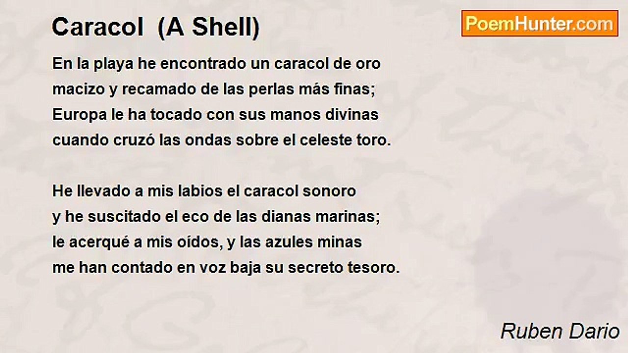 Ruben Dario - Caracol  (A Shell)