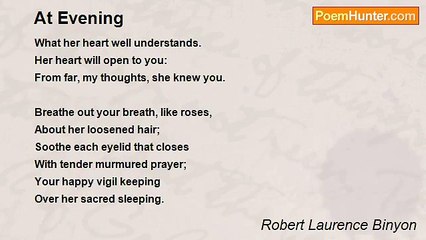Robert Laurence Binyon - At Evening