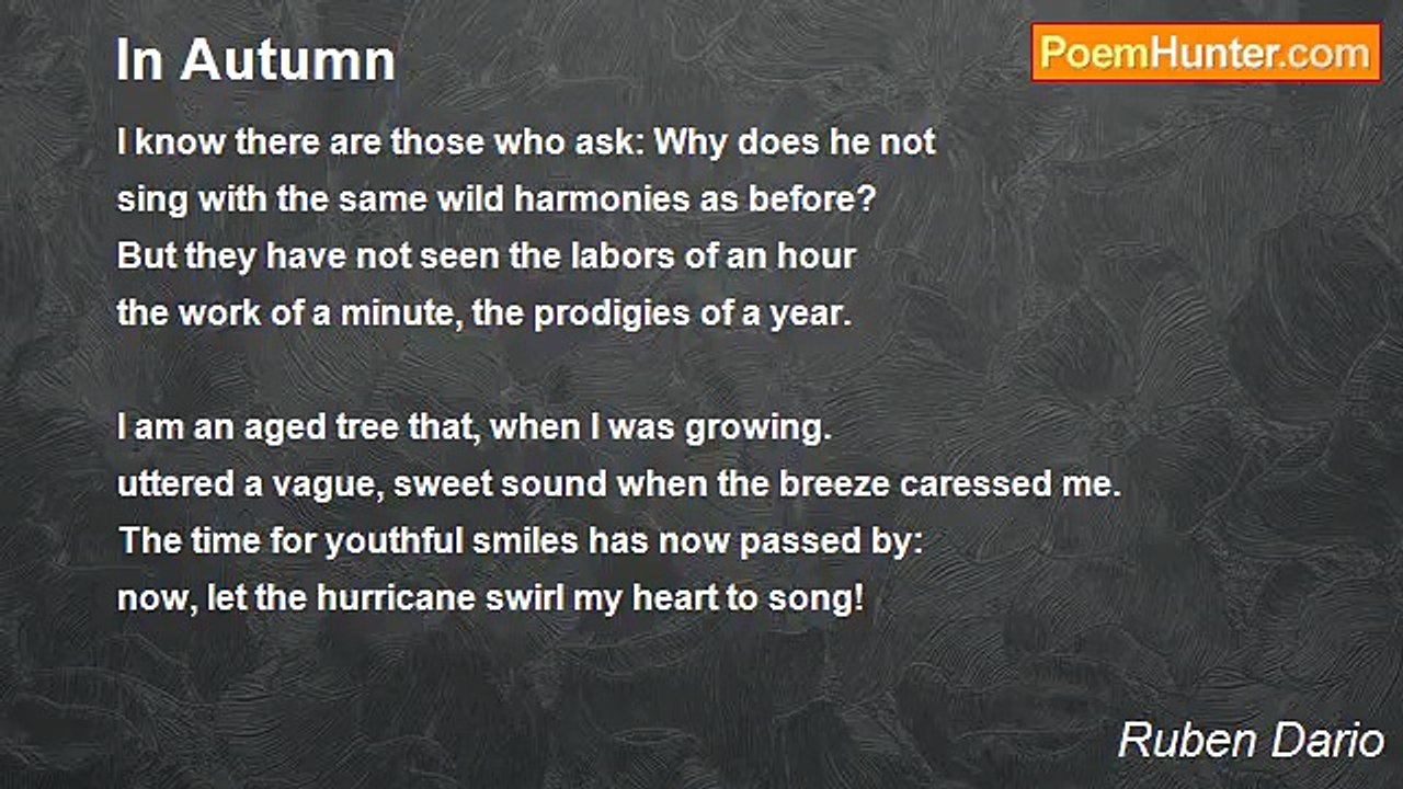 Ruben Dario - In Autumn