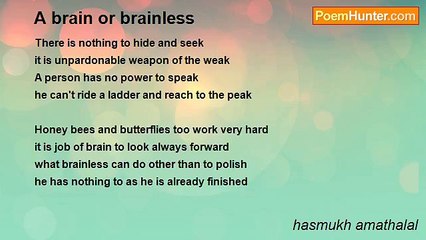 hasmukh amathalal - A brain or brainless