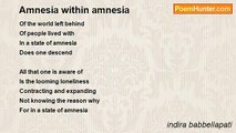 indira babbellapati - Amnesia within amnesia