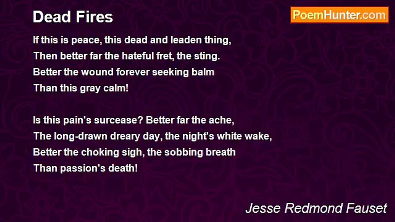 Jesse Redmond Fauset - Dead Fires