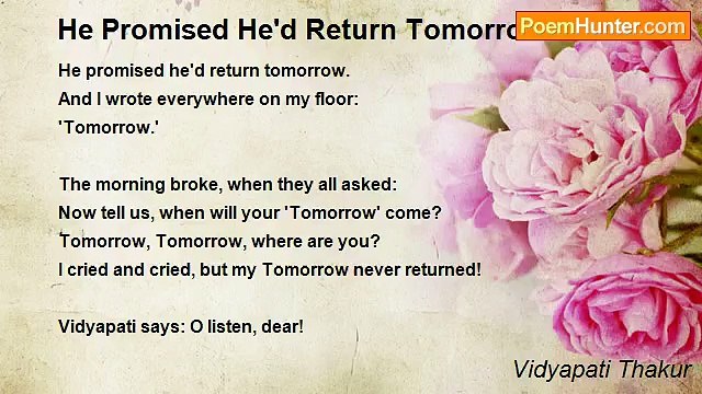 Vidyapati Thakur - He Promised He'd Return Tomorrow