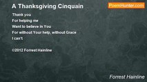Forrest Hainline - A Thanksgiving Cinquain