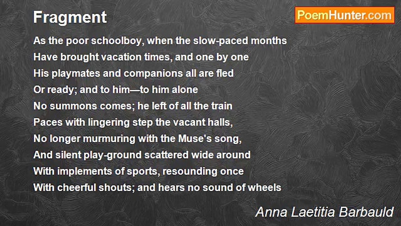 Anna Laetitia Barbauld - Fragment