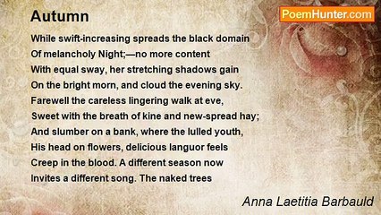 Anna Laetitia Barbauld - Autumn