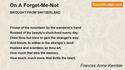 Frances Anne Kemble - On A Forget-Me-Not