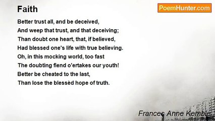 Frances Anne Kemble - Faith