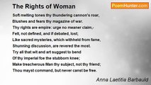 Anna Laetitia Barbauld - The Rights of Woman