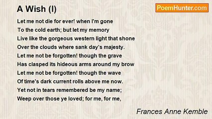 Frances Anne Kemble - A Wish (I)