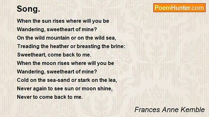 Frances Anne Kemble - Song.