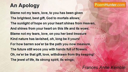 Frances Anne Kemble - An Apology