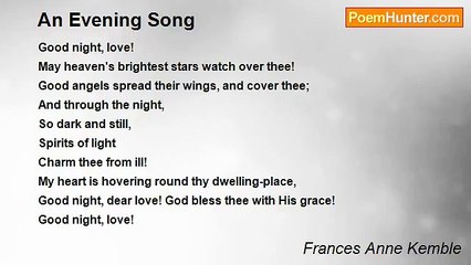 Frances Anne Kemble - An Evening Song