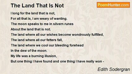 Edith Sodergran - The Land That Is Not