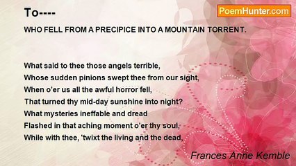 Frances Anne Kemble - To----