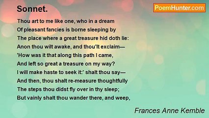 Frances Anne Kemble - Sonnet.