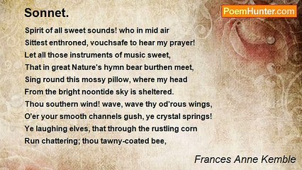 Frances Anne Kemble - Sonnet.