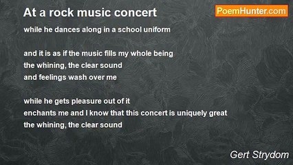 Gert Strydom - At a rock music concert