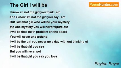 Peyton Boyer - The Girl I will be