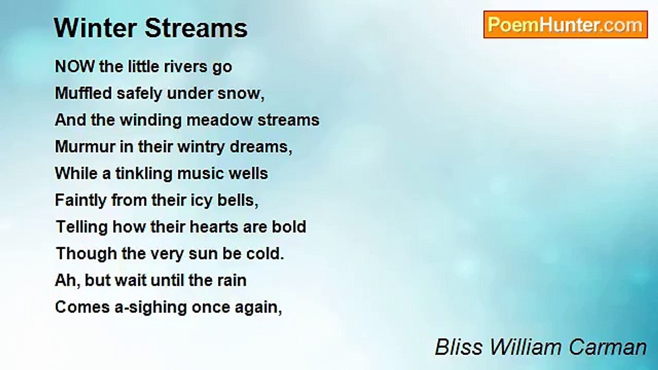 Bliss William Carman - Winter Streams