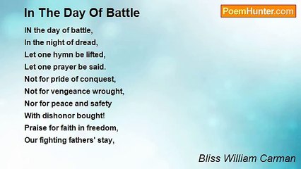 Bliss William Carman - In The Day Of Battle