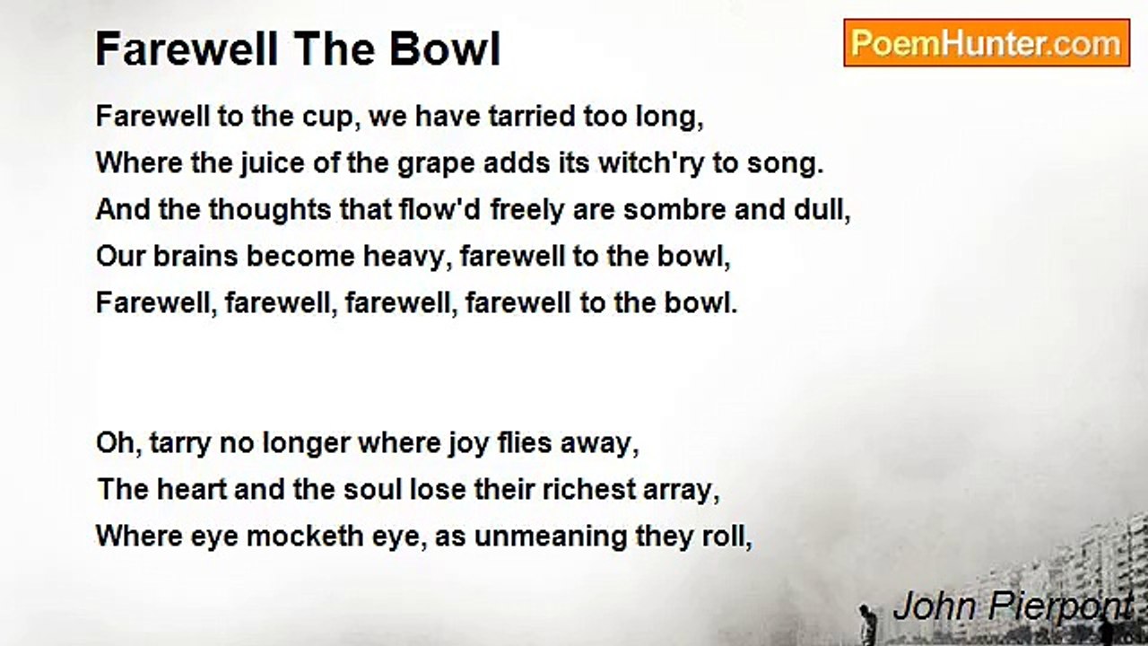 John Pierpont - Farewell The Bowl