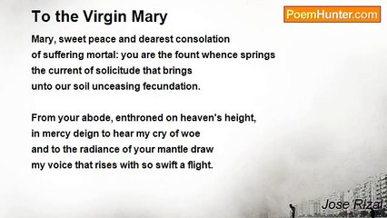 Jose Rizal - To the Virgin Mary