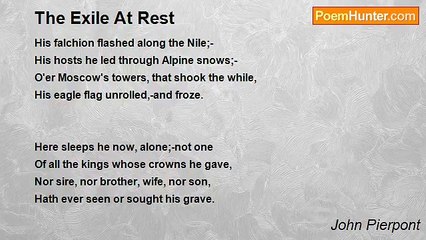 John Pierpont - The Exile At Rest