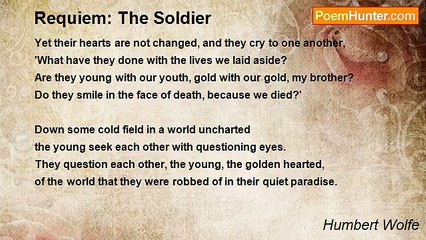 Humbert Wolfe - Requiem: The Soldier