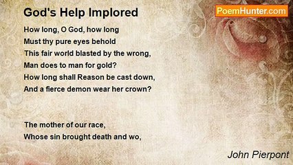 John Pierpont - God's Help Implored