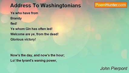 John Pierpont - Address To Washingtonians