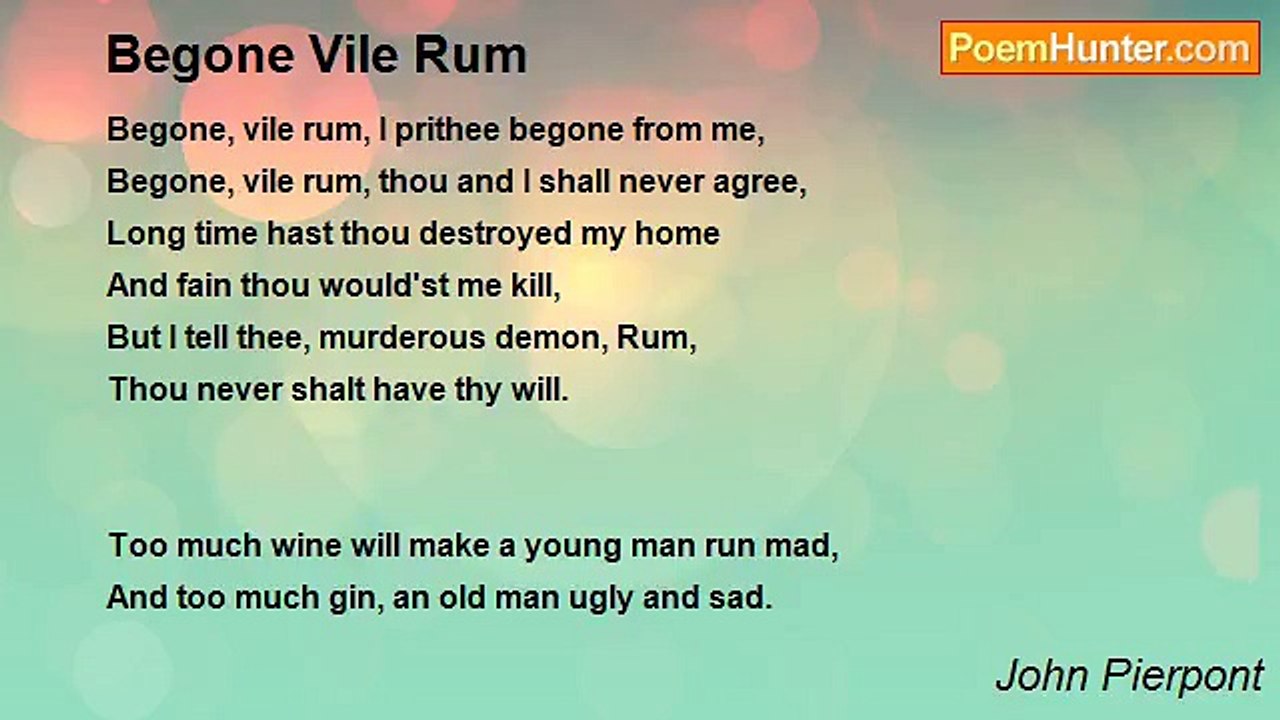 John Pierpont - Begone Vile Rum