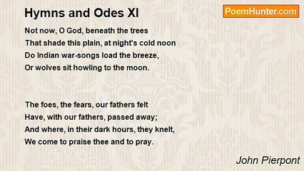John Pierpont - Hymns and Odes XI