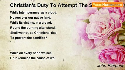 John Pierpont - Christian's Duty To Attempt The Salvation Of Drunkards
