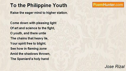 Jose Rizal - To the Philippine Youth