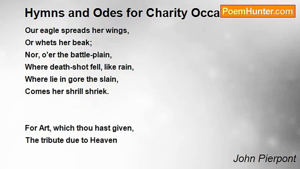 John Pierpont - Hymns and Odes for Charity Occasions XII