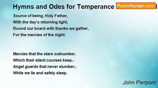 John Pierpont - Hymns and Odes for Temperance Occasions XII