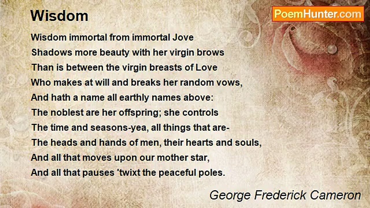 George Frederick Cameron - Wisdom