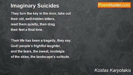 Kostas Karyotakis - Imaginary Suicides