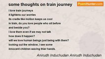 Anirudh Induchudan Anirudh Induchudan - some thoughts on train journey