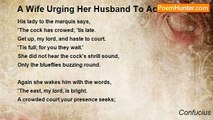 Confucius - A Wife Urging Her Husband To Action