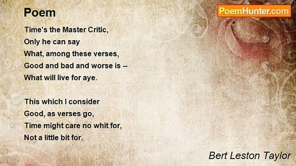 Bert Leston Taylor - Poem