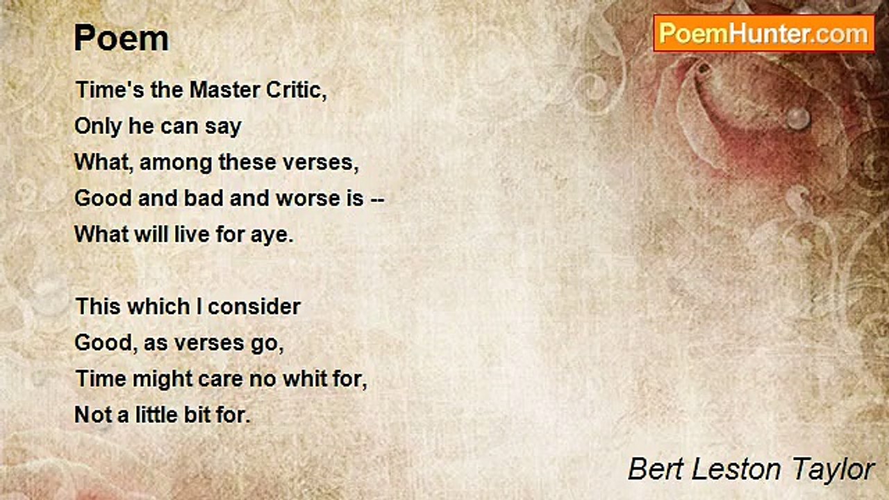 Bert Leston Taylor - Poem