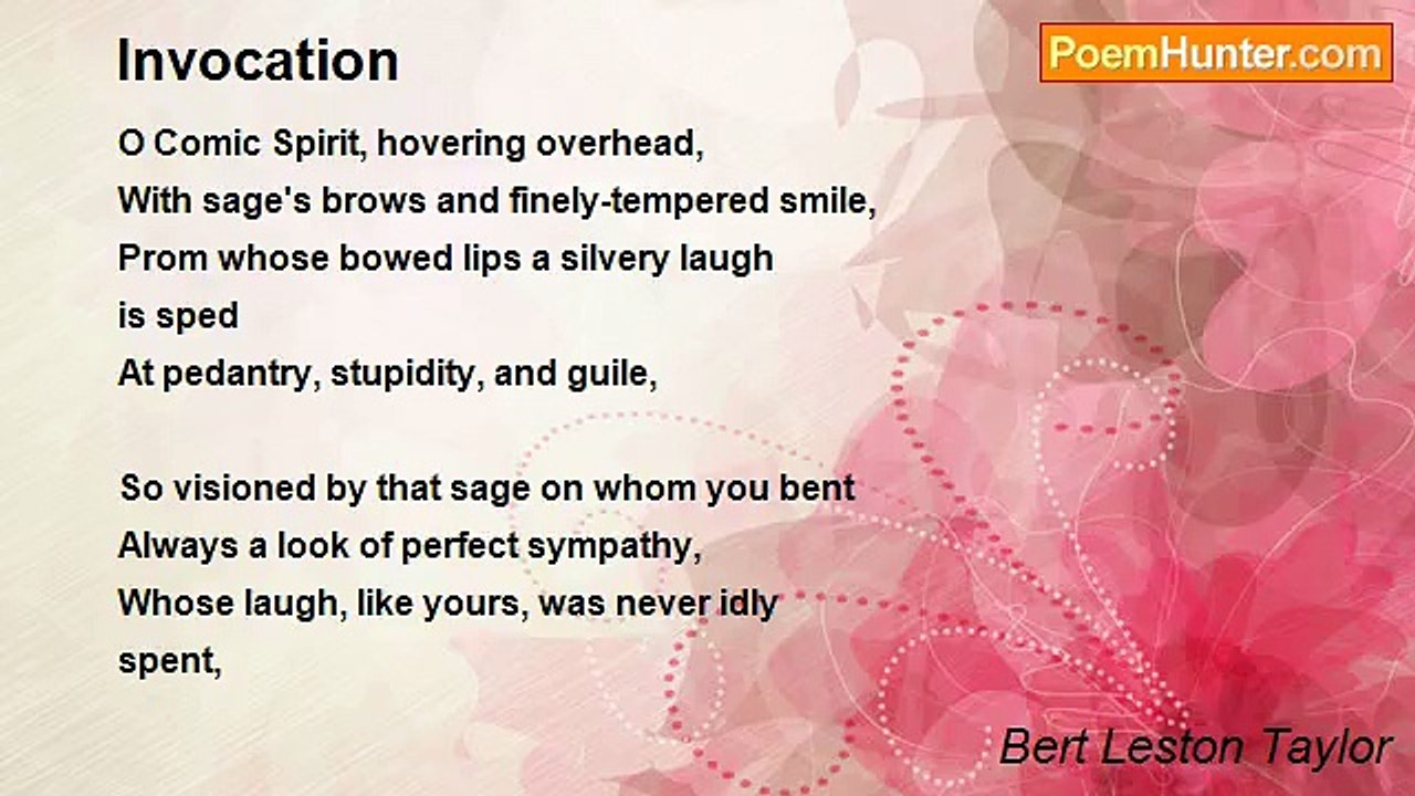 Bert Leston Taylor - Invocation