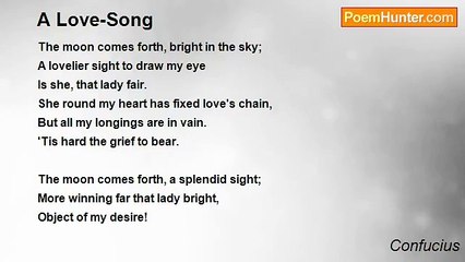 Confucius - A Love-Song