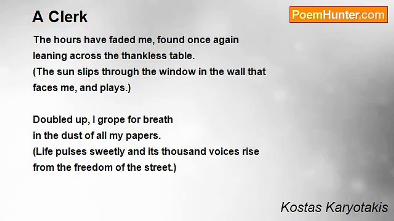 Kostas Karyotakis - A Clerk